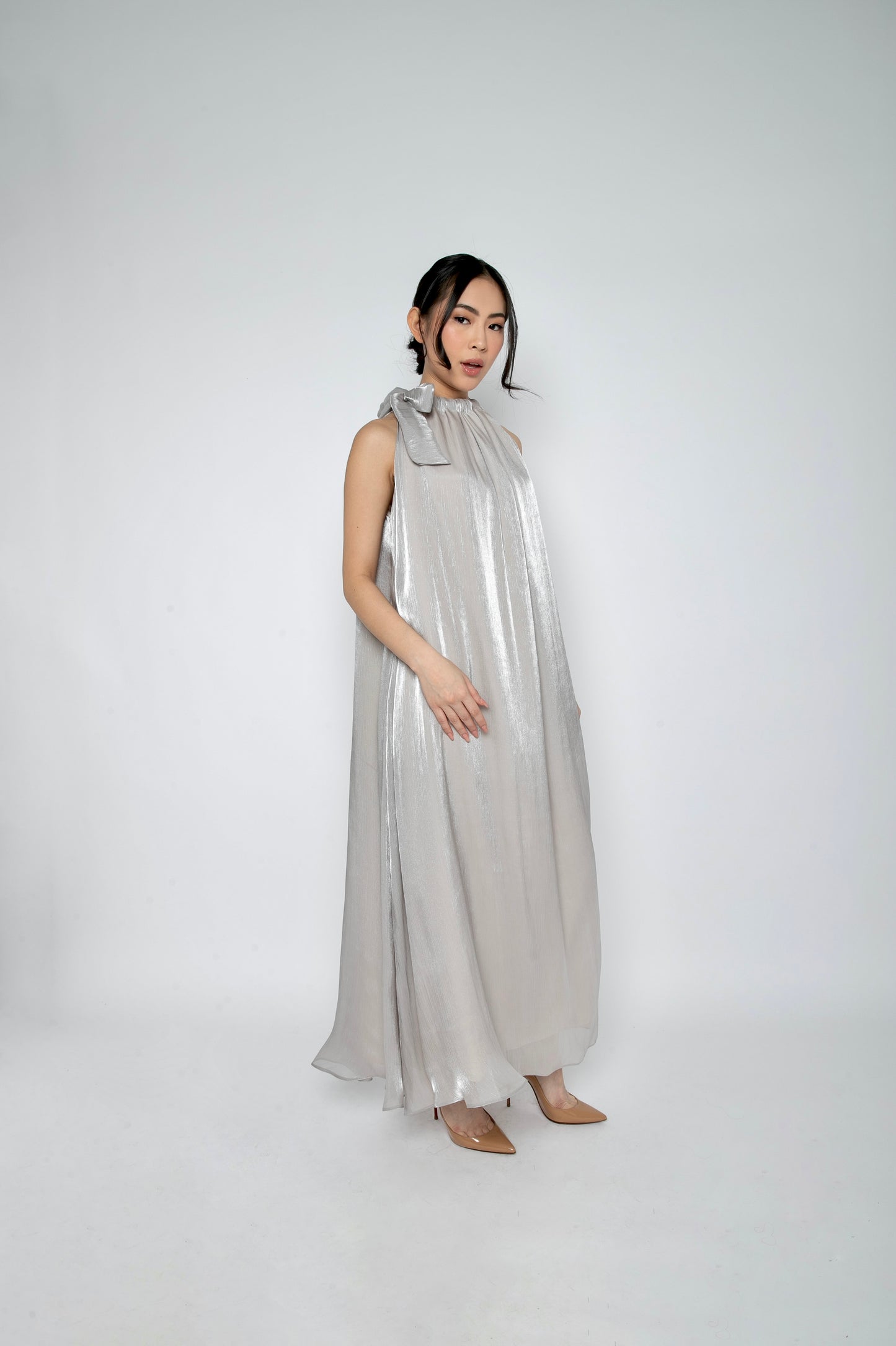 Dawn Halter Dress in Moonlight