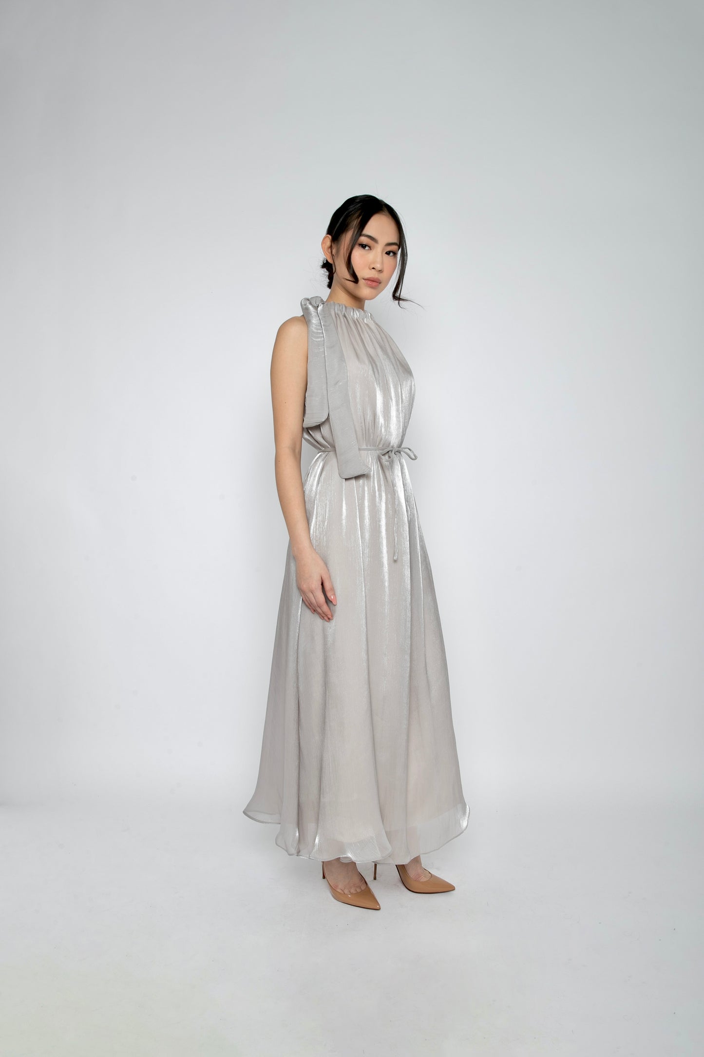 Dawn Halter Dress in Moonlight