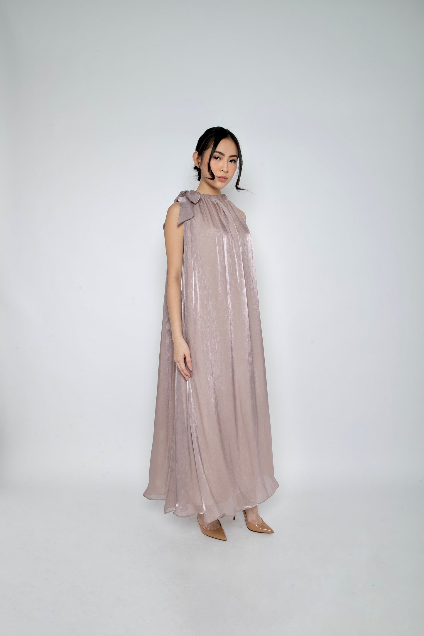 Dawn Halter Dress in Rose