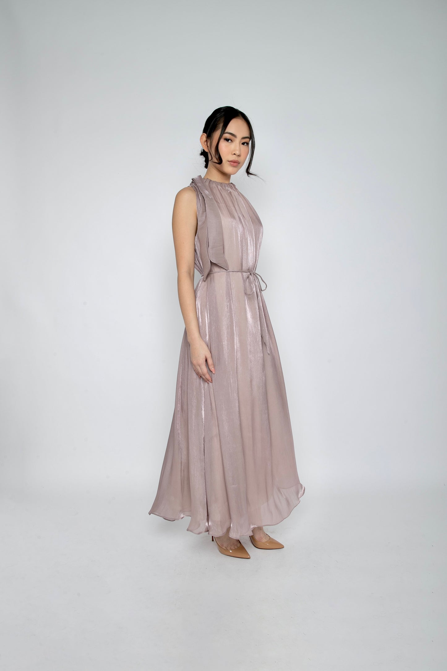 Dawn Halter Dress in Rose