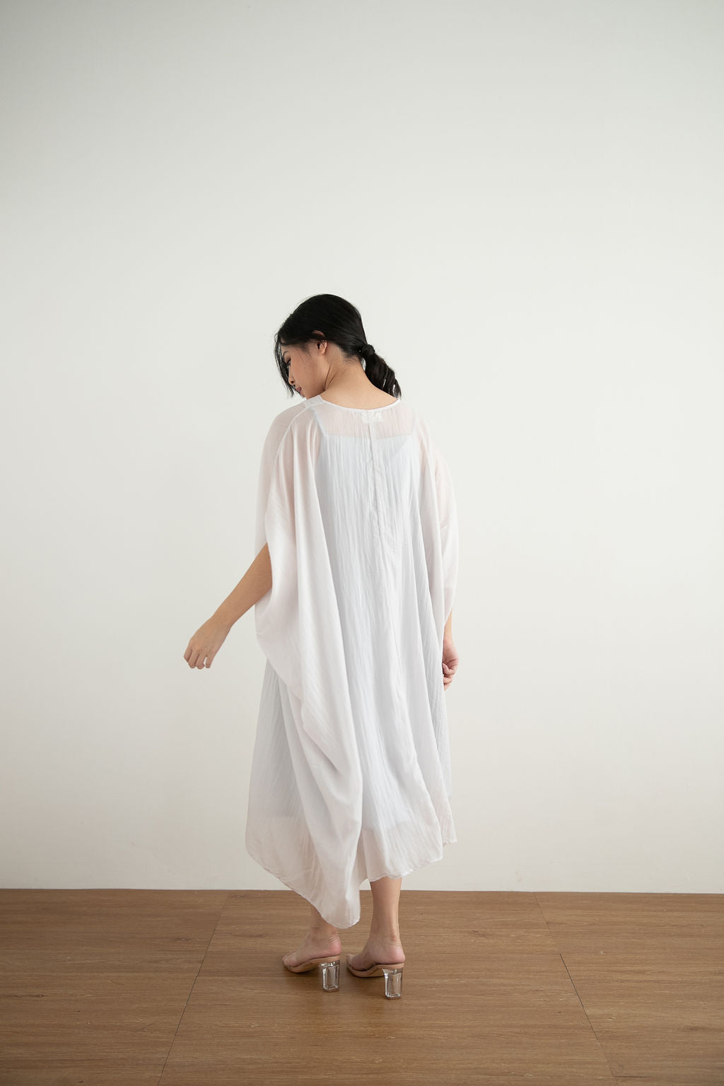 Amity Dress in Silver White