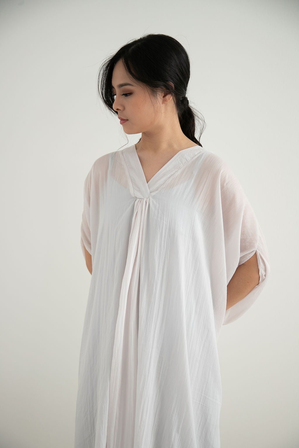 Amity Dress in Silver White
