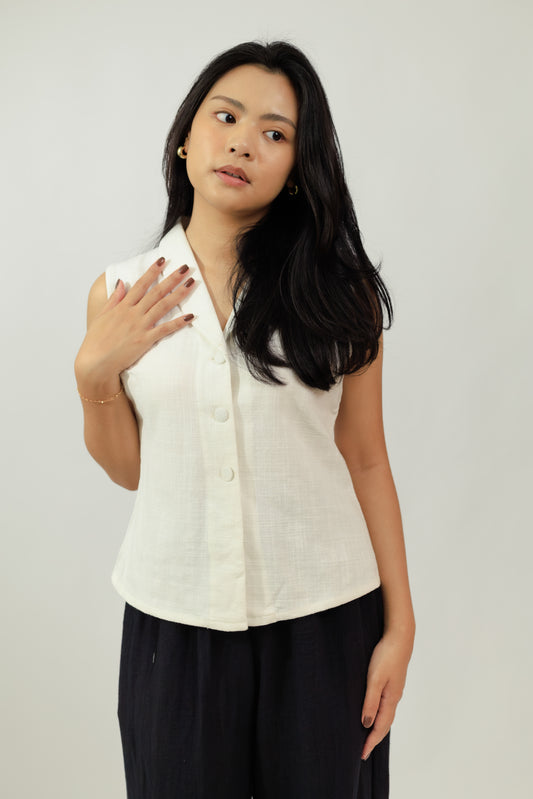 Cloudy White Vest