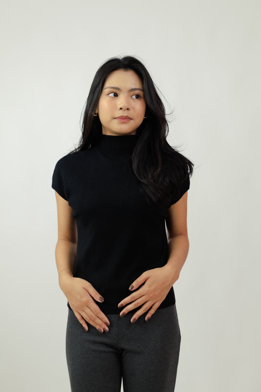 Veo Black Knit Top